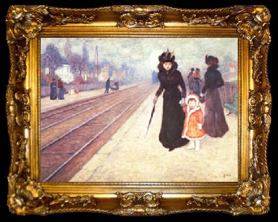 framed  Georges D Espagnat The Suburban Railroad Station, ta009-2